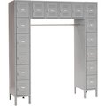 Global Industrial 16 Person Box Locker, 12W x 18D x 12H, Gray, Assembled 238235GY